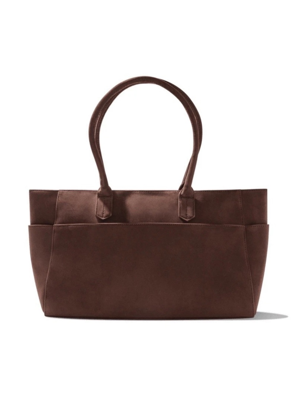 Everyday Structured Brown Tote with Double Handles